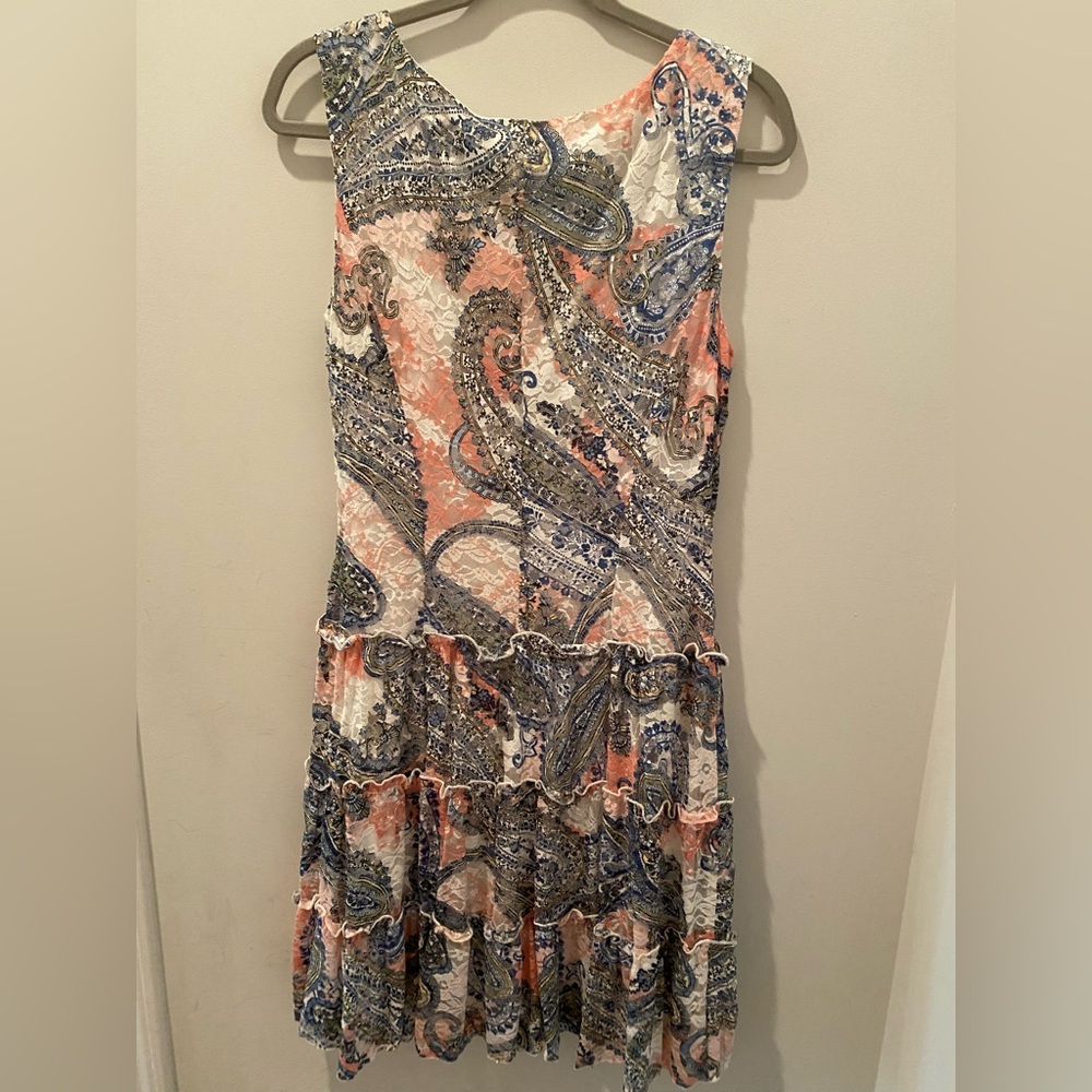 Capelli of New York Paisley Print Dress - Blue and Pink